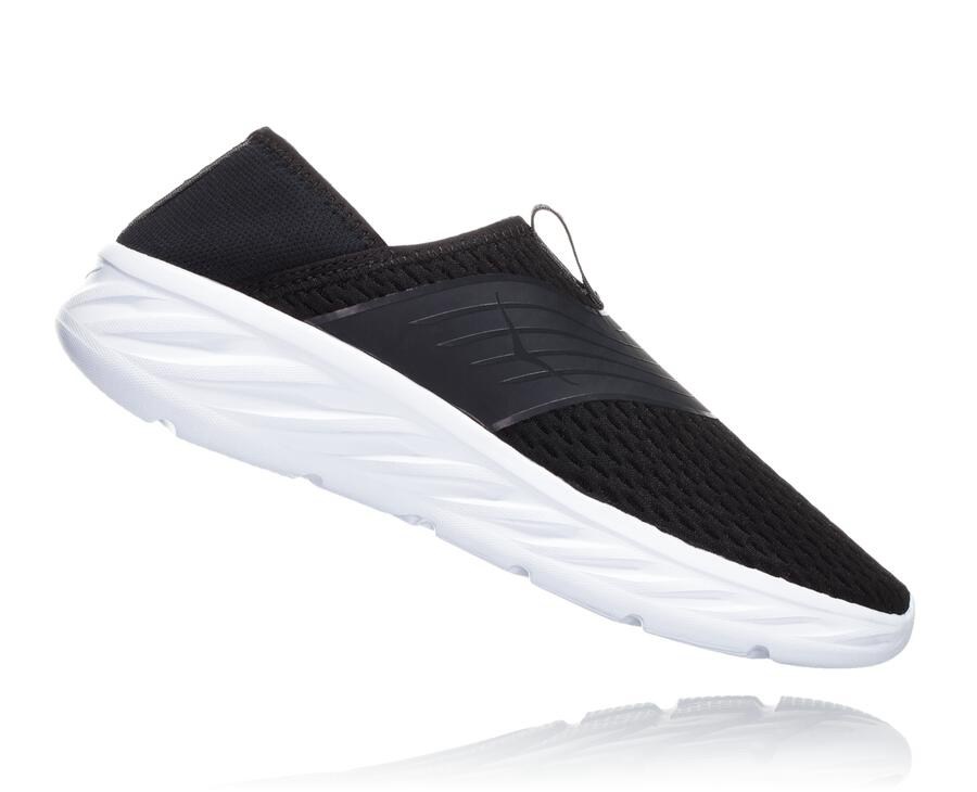 Hoka One One Mens Sandals - ORA Recovery - Black/White - ALFR28046